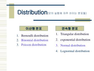 Distribution ( 모의 실험에 자주 쓰이는 분포들 )