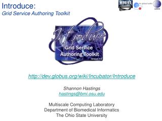 Introduce: Grid Service Authoring Toolkit