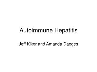 Autoimmune Hepatitis