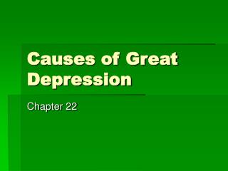 Causes of Great Depression