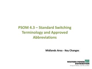 PSOM 4.3 – Standard Switching Terminology and Approved Abbreviations