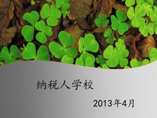 纳税人学校 2013 年 4 月