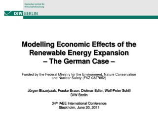 Modelling Economic Effects of the Renewable Energy Expansion – The German Case –