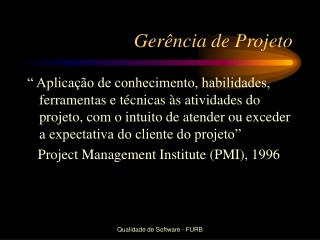 Gerência de Projeto