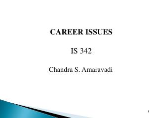 CAREER ISSUES IS 342