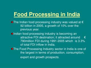 Food Processing in India