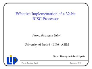 Effective Implementation of a 32-bit RISC Processor