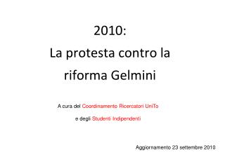 2010: La protesta contro la riforma Gelmini