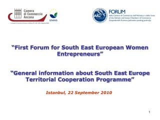 “First Forum for South East European Women Entrepreneurs”