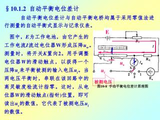 §10.1.2 自动平衡电位差计 自动平衡电位差计与自动平衡电桥均属于采用零值法进行测量的自动平衡式显示与记录仪表。