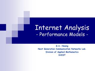 Internet Analysis - Performance Models -