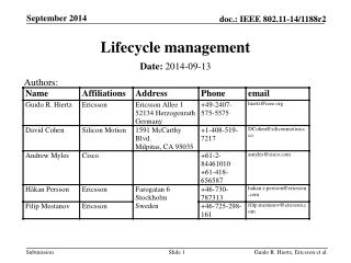 Lifecycle management