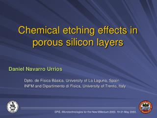 Chemical etching effects in porous silicon layers