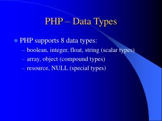 PHP – Data Types