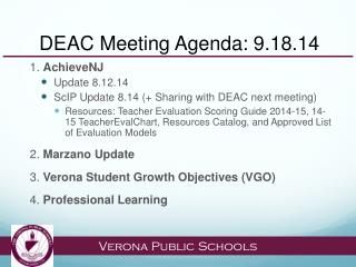 DEAC Meeting Agenda: 9.18.14