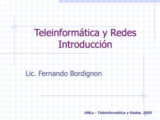 Teleinformática y Redes Introducción