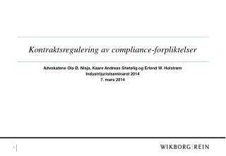 Kontraktsregulering av compliance-forpliktelser