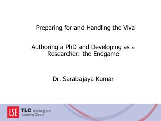 Preparing for and Handling the Viva