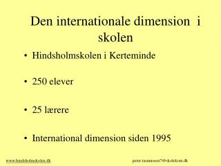 Den internationale dimension i skolen