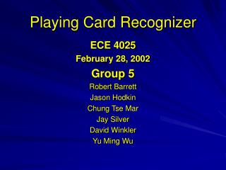 Playing Card Recognizer
