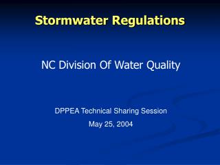 Stormwater Regulations