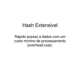 Hash Extensivel