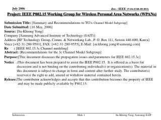 Project: IEEE P802.15 Working Group for Wireless Personal Area Networks (WPANs)