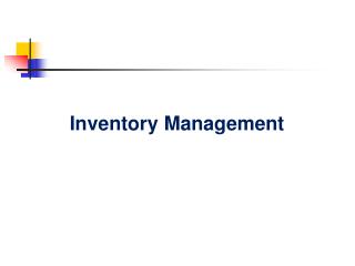 Inventory Management