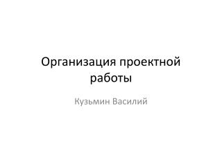 Организация проектной работы