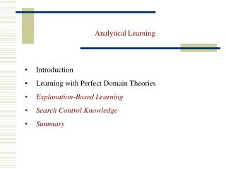 Analytical Learning