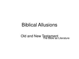 Biblical Allusions