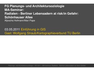 FG Planungs- und Architektursoziologie MA-Seminar: