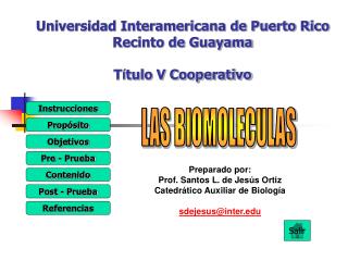 Universidad Interamericana de Puerto Rico Recinto de Guayama T í tulo V Cooperativo