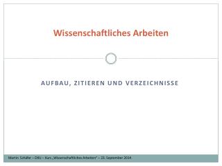 Wissenschaftliches Arbeiten