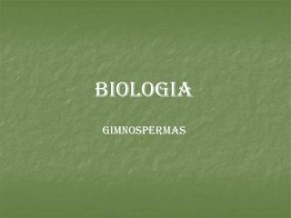 BIOLOGIA GIMNOSPERMAS