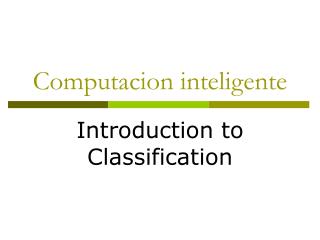 Computacion inteligente