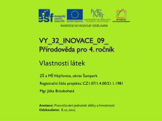 VY_32_INOVACE_09_ Přírodověda pro 4. ročník