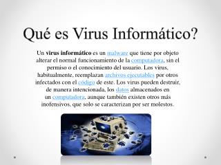 Qué es Virus Informático?