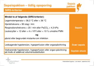 Sepsispakken – tidlig opsporing