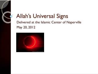 Allah’s Universal Signs