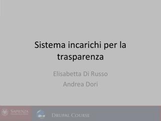 Sistema incarichi per la trasparenza