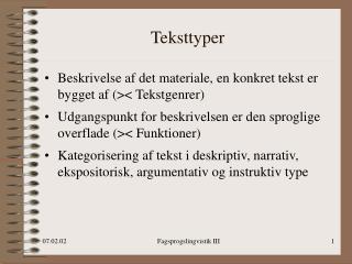 Teksttyper