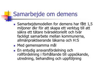 Samarbejde om demens