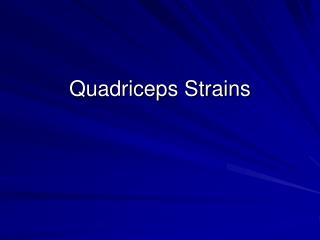 Quadriceps Strains