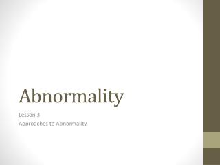 Abnormality