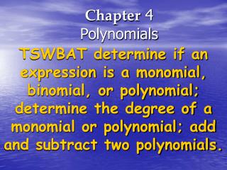 Chapter 4 Polynomials