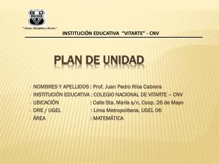 PLAN DE UNIDAD