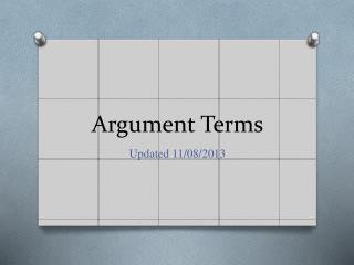 Argument Terms