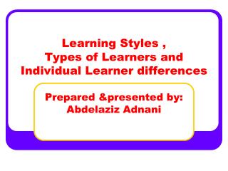 What’s a Learning Style?