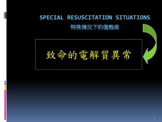 SPECIAL RESUSCITATION SITUATIONS 特殊情況下的復甦術